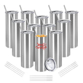 Set de YOUKE OLA: 12 tumblers 20 oz con tapas y pajillas para viajes.