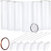 YOUKE OLA vaso delgado 20oz blanco, listo para sublimacion y regalo.