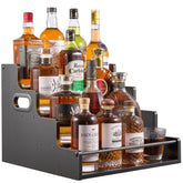 YQBRAO estantería licor 4 niveles negro ayuda a exhibir botellas ordenadamente