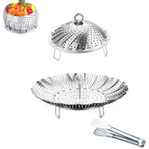 La cesta de vapor Yubng para verduras plegable facilita cocinar al vapor y se adapta a varias ollas.