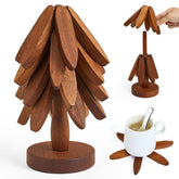 Salvamantel YUEXINKJ de madera nogal con soporte, protección frente al calor
