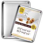 Bandejas Yuiicaov 17.5x13, distribución uniforme para hornear galletas doradas.