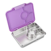 Yumbox Prêt exterior en acero inoxidable, diseño duradero para almuerzos.
