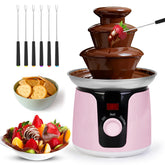 Fuente de chocolate Yummy Sam con tres niveles en acero inoxidable para fiestas en casa