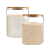 YUNCANG jarras de vidrio 108oz con tapa de bambú para almacenamiento visible y fresco.