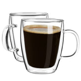 Taza YUNCANG de vidrio con doble pared, mantiene caliente y protege las manos.