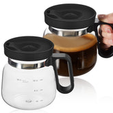 Yungyan taza olla para café 16 onzas, vista frontal, diseño transparente con negro para mayor comodidad.