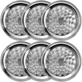 ZEAYEA bandeja redonda de 12 pulgadas en acero inoxidable con espiral, ideal para servir bebidas