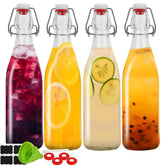 ZEBEIYU botella de vidrio 32 oz con tapa abatible para cervezas y kombucha.