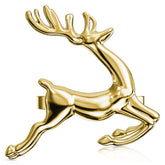 ZeeDix anillos servilleta navidad renos dorados, ideal para mesa festiva.