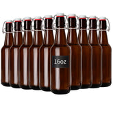 Botellas Zelomithe de vidrio ámbar con tapas giratorias para bebidas caseras