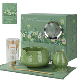 ZENS set de matcha: tazón cerámico esmeralda para mezclar con espuma suave