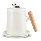 Taza ZENS con infusor y tapa panda para preparar té suelto con aroma.