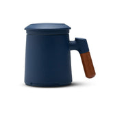 Taza ZENS con infusor y tapa azul para infusiones de hoja suelta