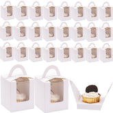 Caja Zentriqlla con ventana para cupcakes, mejora la presentación durante el transporte.
