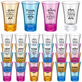 Vasos chupito Zeyune acrílicos coloridos con base pesada, ideal para fiestas.