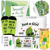 Vaso de vidrio Zhirlyn Pepinillo 16 oz con pajilla para bebidas frías.