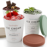 ZICOTO: conjunto de 3 contenedores de helado, colores suaves, almacenamiento ordenado.