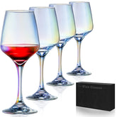 Ziixon copas de vino con cristal iridiscente, ideales para catas elegantes.