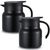 Jarra térmica Ziliny de doble pared en negro para mantener el café caliente.
