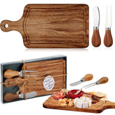 Tabla de queso cuadrada Ziliny en acacia, ideal para presentaciones elegantes.
