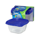 Conjunto Ziploc de contenedores cuadrados profundos para porciones ordenadas.