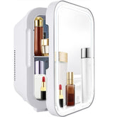 ZLPTEAM mini frigorífico con espejo y luz LED para maquillaje y bebidas