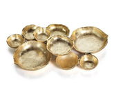 Conjunto Zodax de 9 cuencos para servir en acabado oro antiguo, ideal para aperitivos