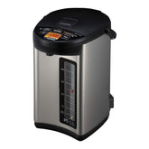 Zojirushi CV-JAC50XB frente de acero inoxidable mostrando el diseño y acabado negro.