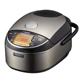 Zojirushi NP-NWC10XB exterior negro de acero inoxidable, ideal para cocina moderna.