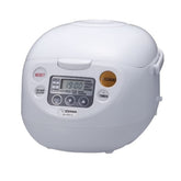 Frente de la Zojirushi NS-WAC10-WD: olla de cocción para arroz con calentamiento uniforme.
