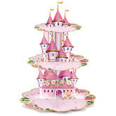 Zopeal torre-cupcakes princesa rosa tres niveles, soporte elegante para dulces.