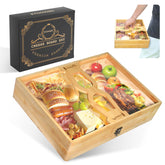 Tabla de charcutería ZTDMGZS con tapa extragrande, ideal para viajes.