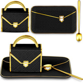 Zubebe taza-bolso negro frente, ideal para empezar el día con estilo.