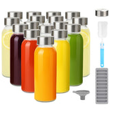 Zukro botella de vidrio 10,5 onzas con tapa de acero inoxidable, ideal para jugos.