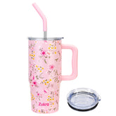 Zukro vaso térmico 24oz con asa y pajilla mantiene bebidas a temperatura ideal.