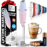 Zulay Kitchen batidor leche Tornado Triple sin cables, espuma cremosa para café.