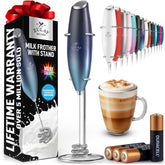 Zulay Kitchen batidora tornado triple crea espuma cremosa para cafe en segundos.