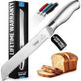 Cuchillo Zulay Kitchen, filo ultra afilado para pan de 13 pulgadas, ideal para rebanadas limpias.