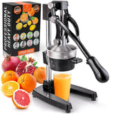 Exprimidor Zulay Kitchen de hierro forjado negro para jugos frescos sin semillas.