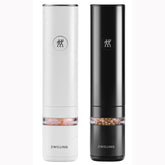 ZWILLING Enfinigy: conjunto de molinos para sal y pimienta, mesa elegante y funcional.