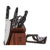 Conjunto Zwilling Pro en bloque de madera para organización de cuchillos en cocina