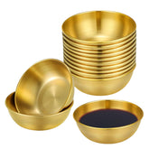 ZXBMS cuenco para salsas dorado, tamaño compacto ideal para servir condimentos.