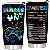 ZyraGleam Tumbler con diseño gamer neon, ideal para regalo entre gamers