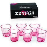 ZZYFGH corazones vasos de chupito set rosa 1.5 oz, colores arco iris para brindar con estilo