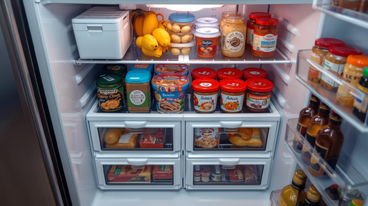 Refrigerador organizado con alimentos almacenados correctamente en un hogar mexicano