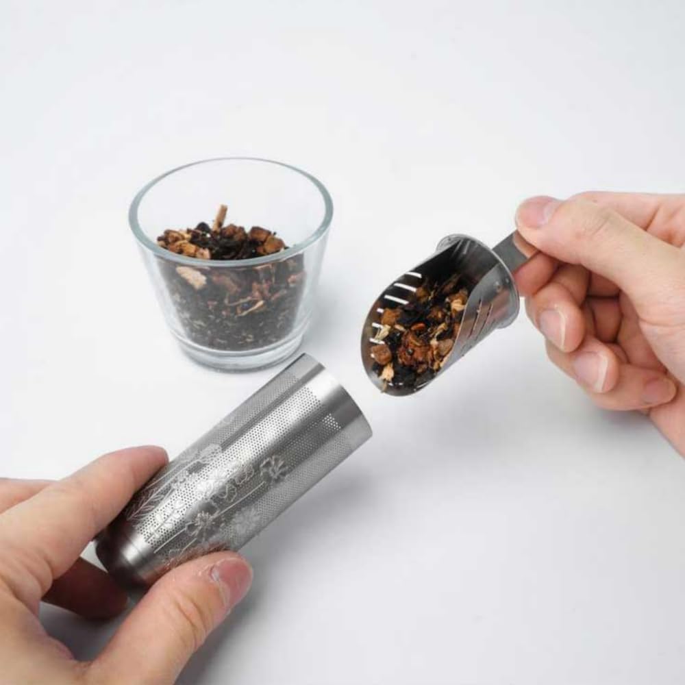 Difusor 01liv de acero inoxidable para infusión rápida sin liberación de hojas.