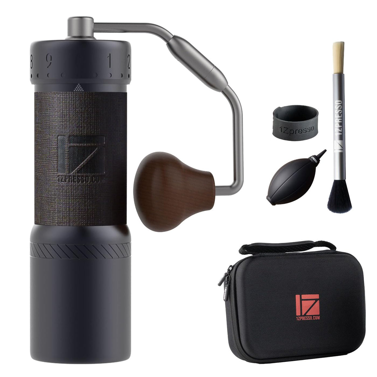 1Zpresso J-Ultra mango plegable: portabilidad para moler café en cualquier lugar.