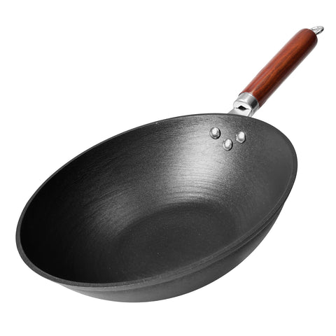 Wok 21st & Main con asa de madera para salteados rápidos