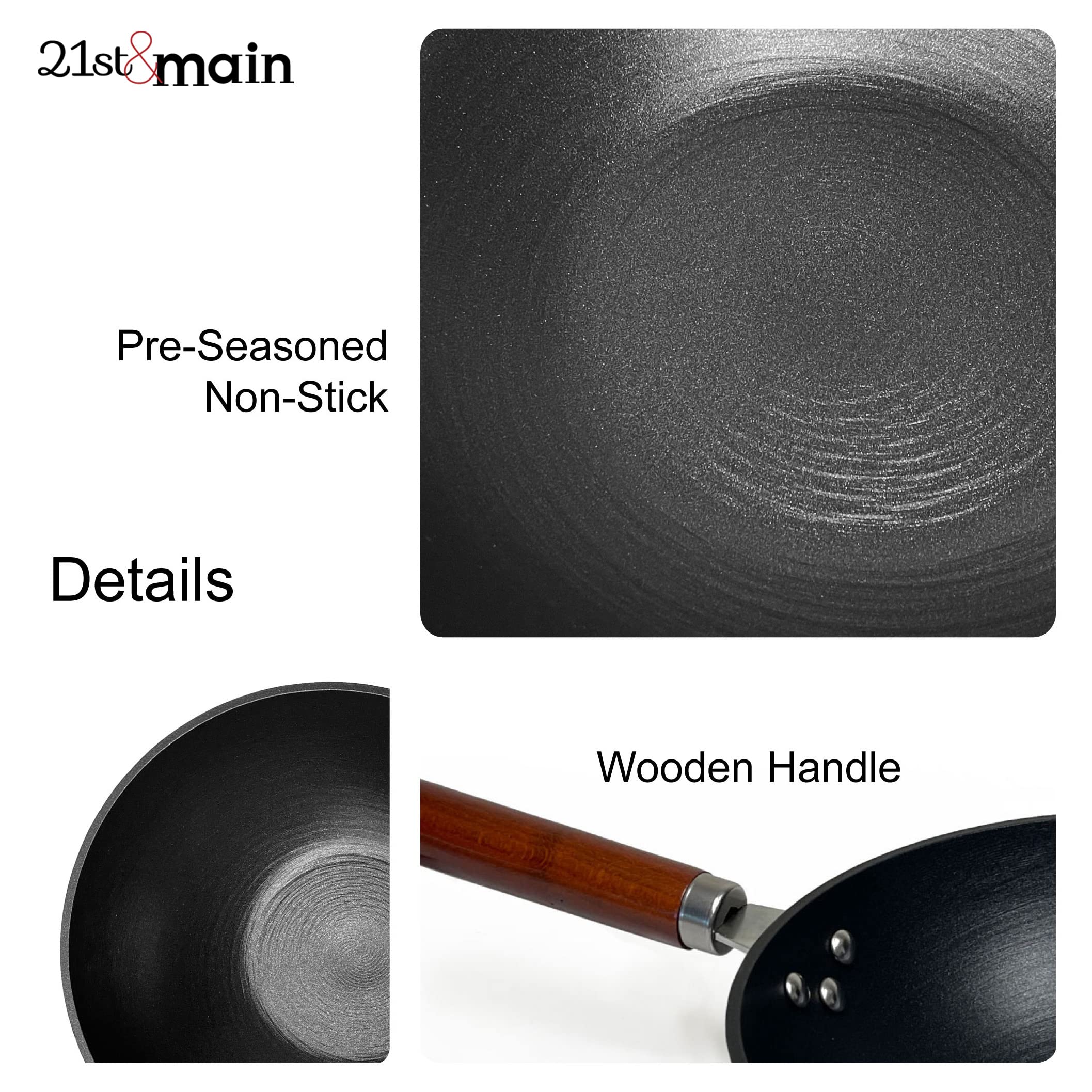 Wok pre-sazonado antiadherente listo para usar